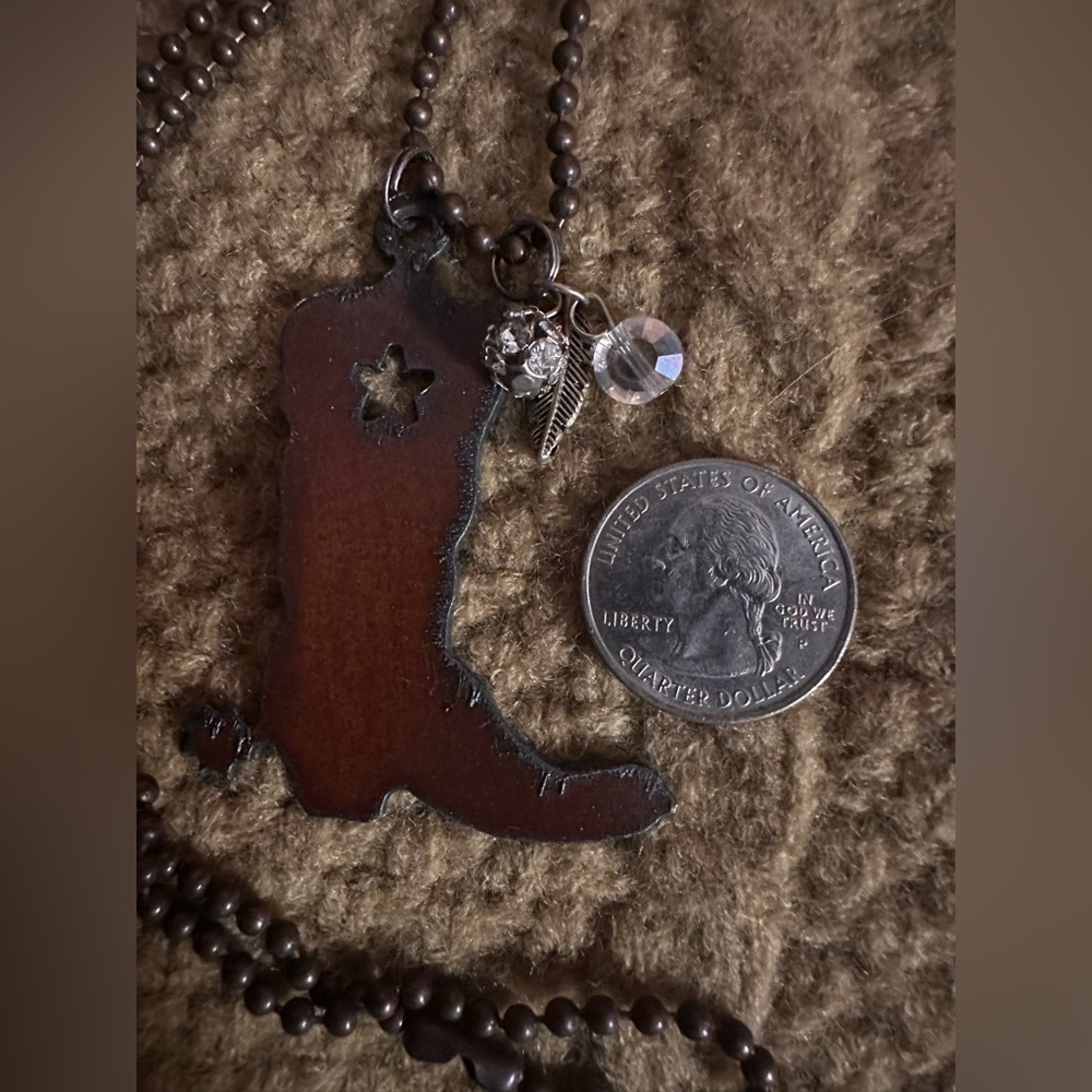 Western Boot Pendant Necklace - Picture 2 of 2
